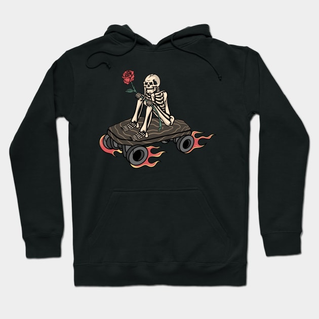 Upset Skater, Upset Skull, Skate on Board Hoodie by gggraphicdesignnn